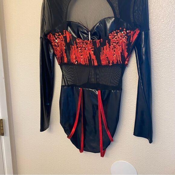 Kelle dance jazz acro costume leotard res sequin JAGGED SPIRIT 5172 LA adult - Picture 5 of 11